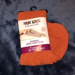 Orange Knit Knee High Socks by Muk Luks
